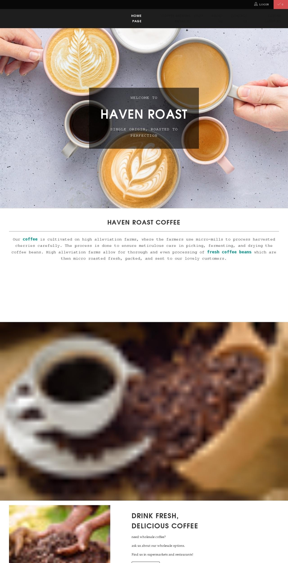 havenroast.com shopify website screenshot