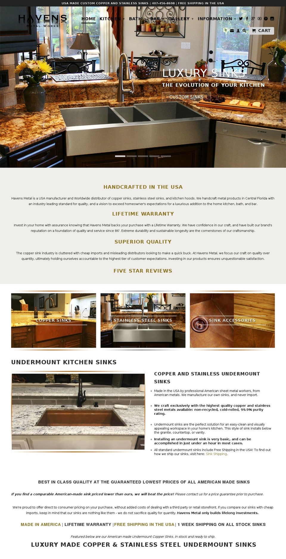 havensmetal.com shopify website screenshot