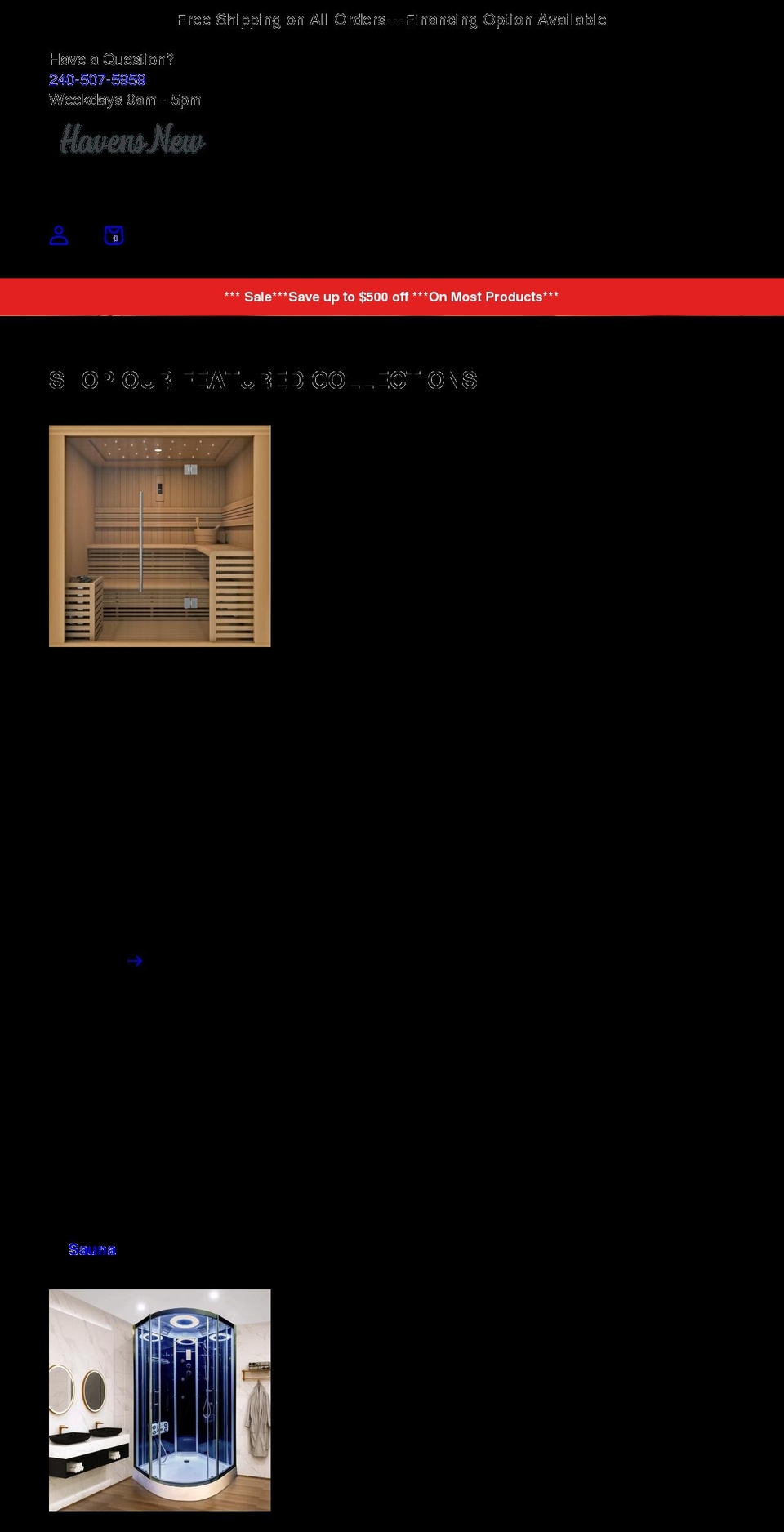 havensnew.com shopify website screenshot