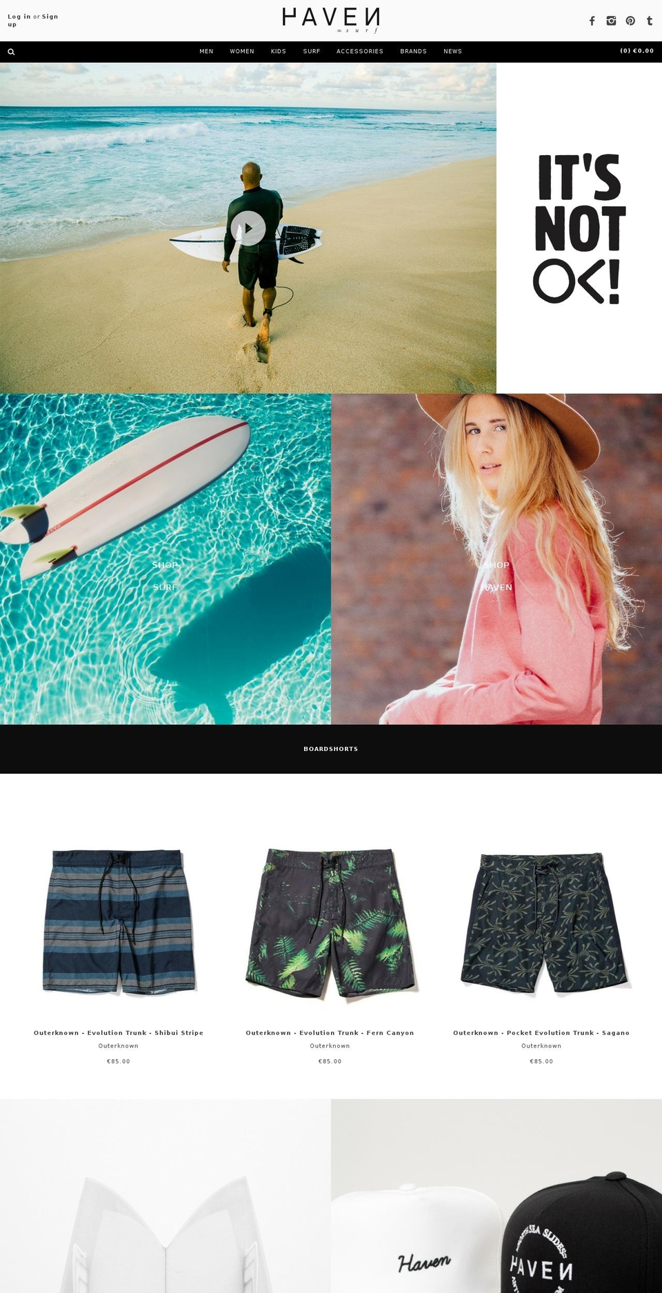 havensurf.com shopify website screenshot