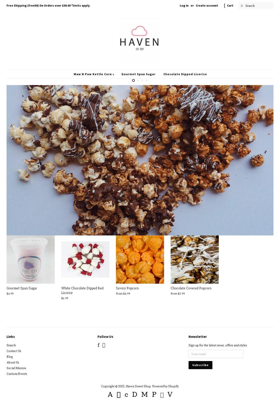havensweetshop.com shopify website screenshot