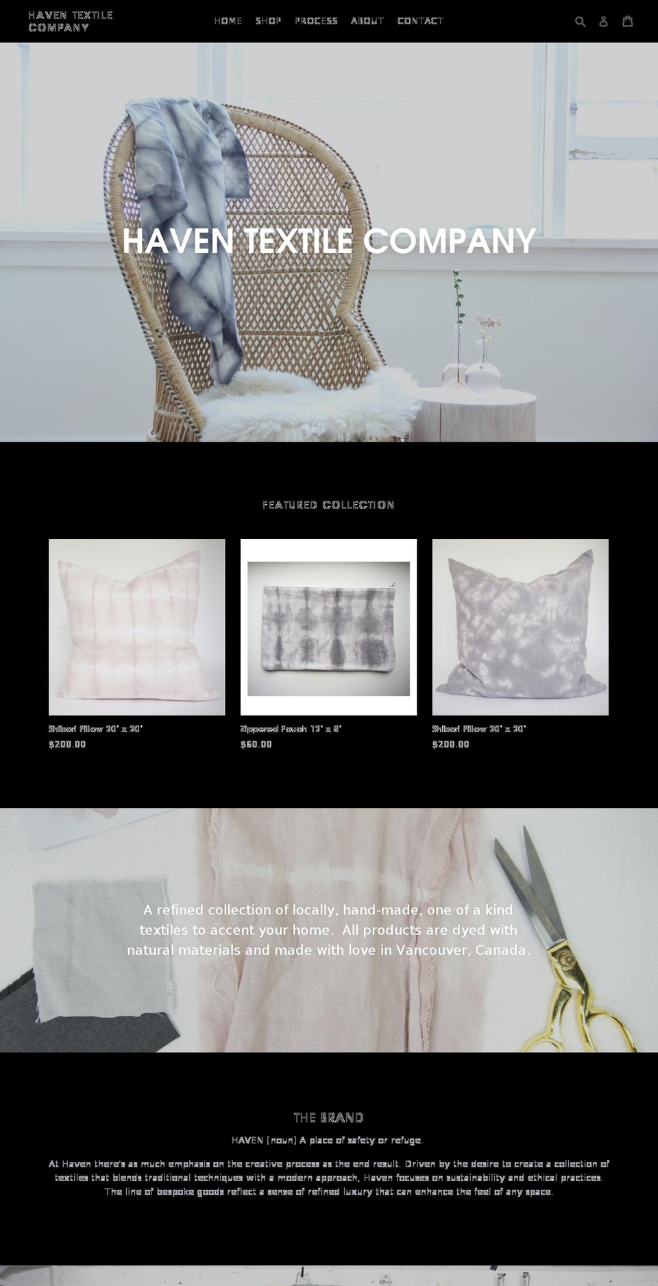haventextilecompany.com — Shopify storefront screenshot