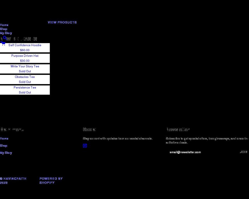 having-faith.com shopify website screenshot
