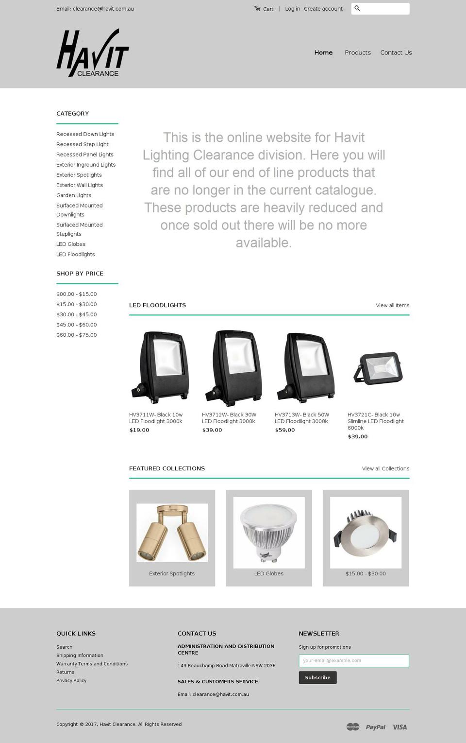 havitclearance.com.au shopify website screenshot