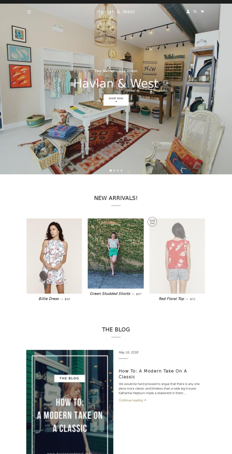 havlanandwest.com shopify website screenshot