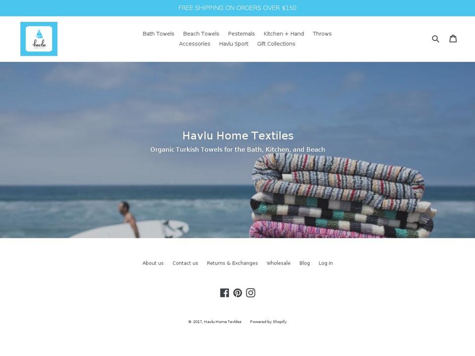havluhometextiles.com shopify website screenshot