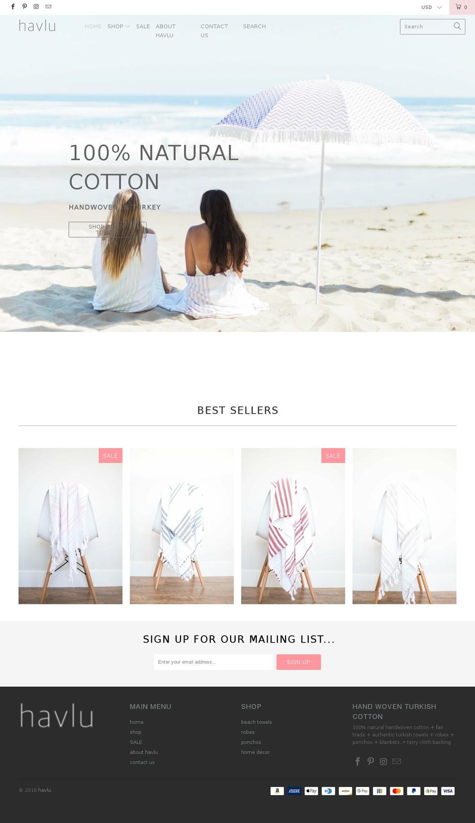havlutowels.com — Shopify storefront screenshot