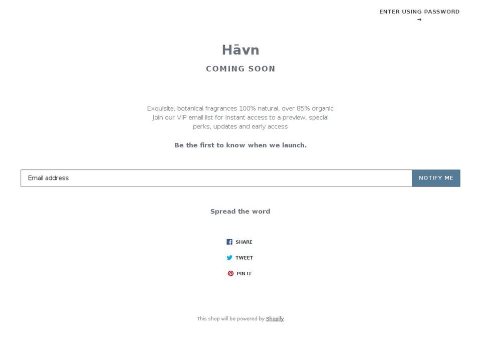 havn.us shopify website screenshot