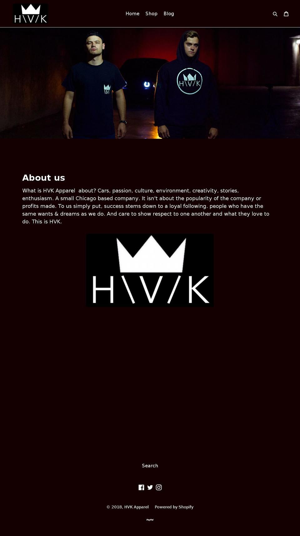 havokapparel.com — Shopify storefront screenshot