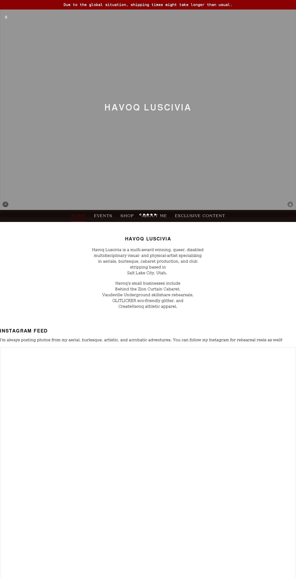 havoqluscivia.com shopify website screenshot