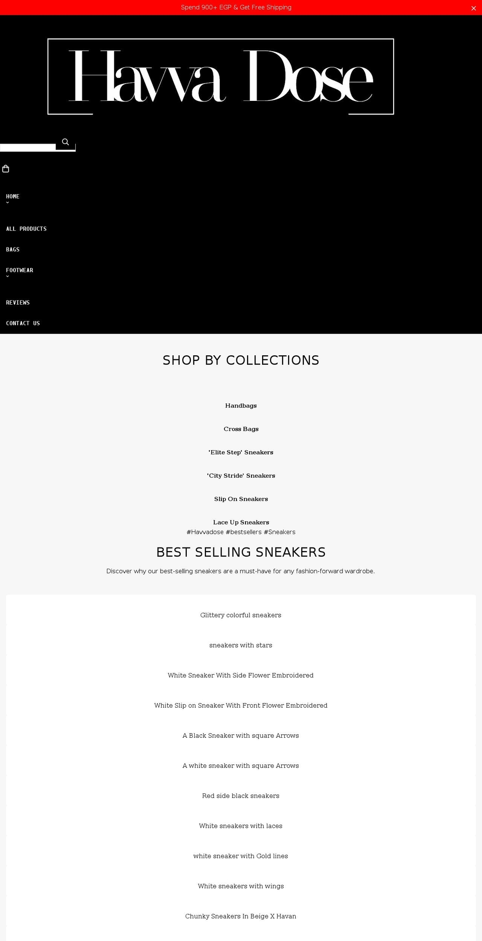 havvadose.com shopify website screenshot