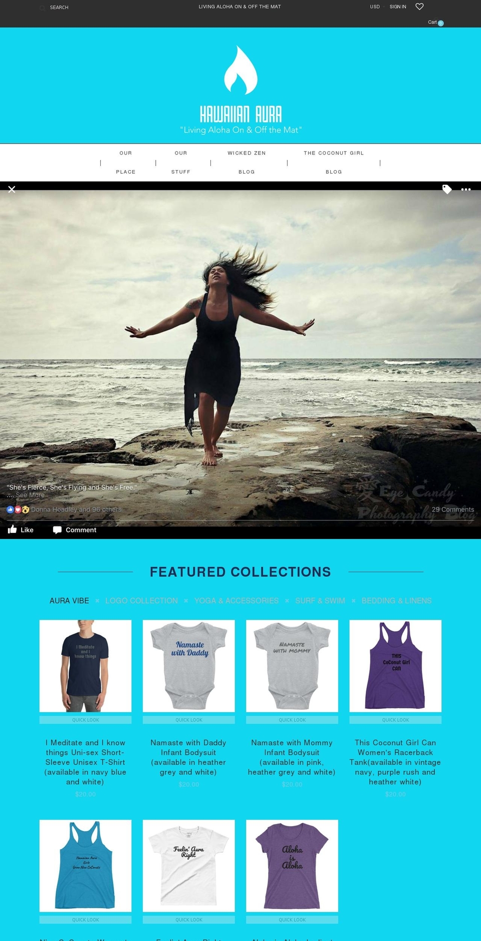 hawaiianaura.com shopify website screenshot