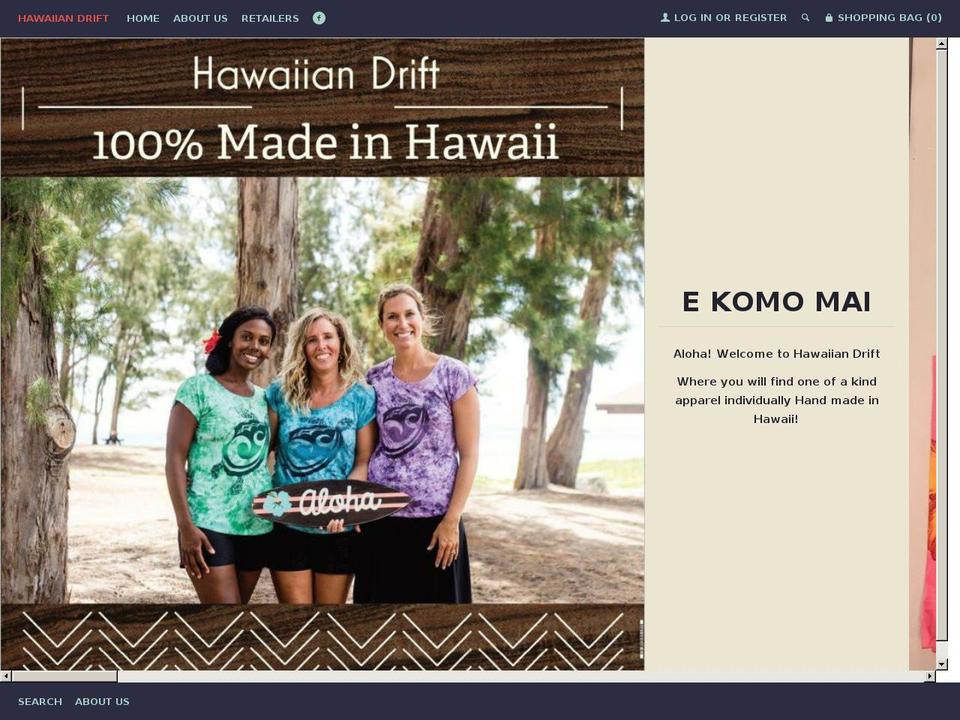 hawaiiandrift.com — Shopify storefront screenshot