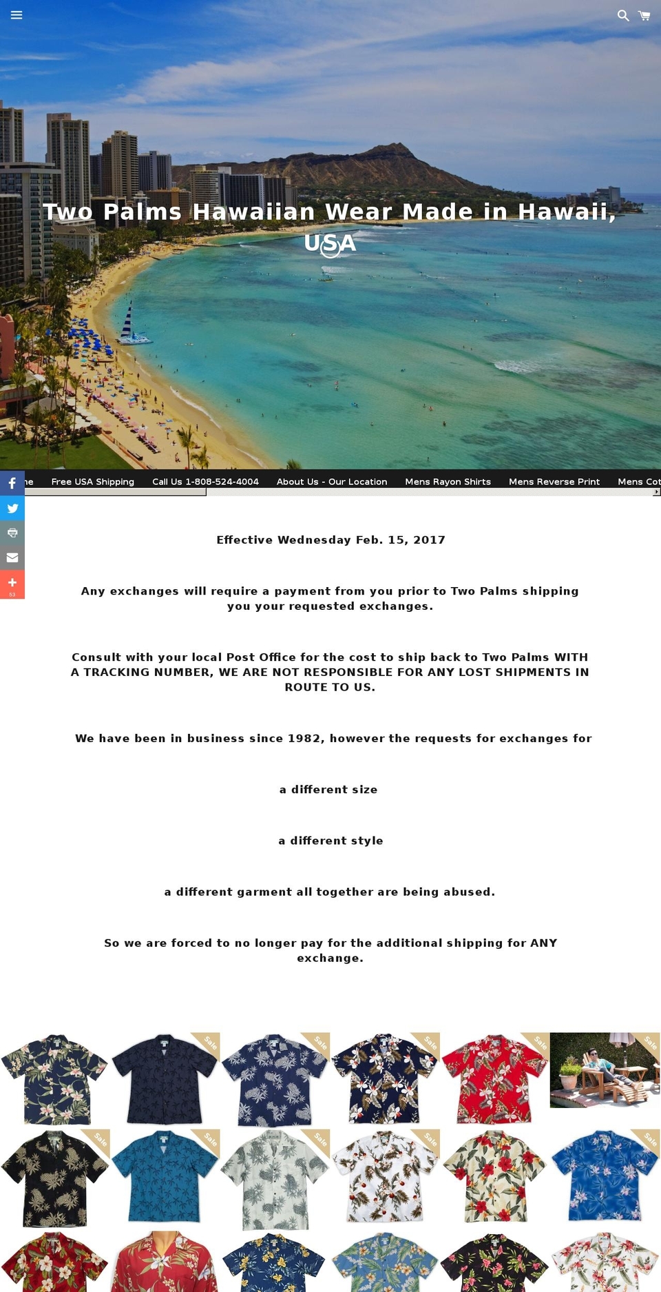 hawaiianfashionplace.com — Shopify storefront screenshot