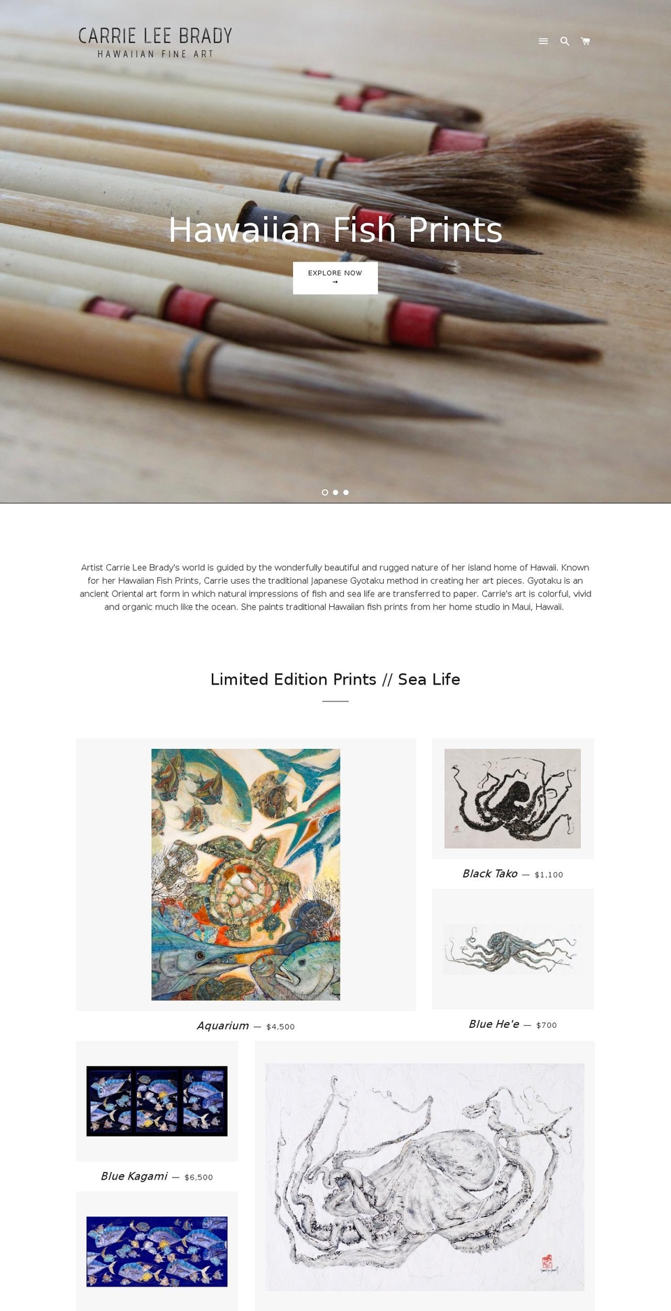 hawaiianfishprints.com — Shopify storefront screenshot