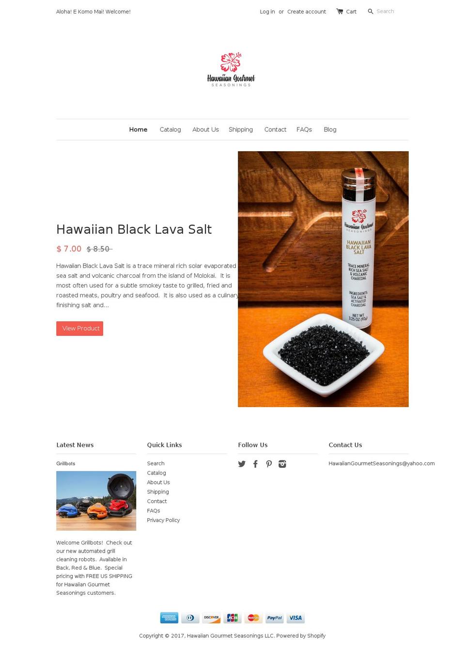 hawaiiangourmetseasonings.com shopify website screenshot