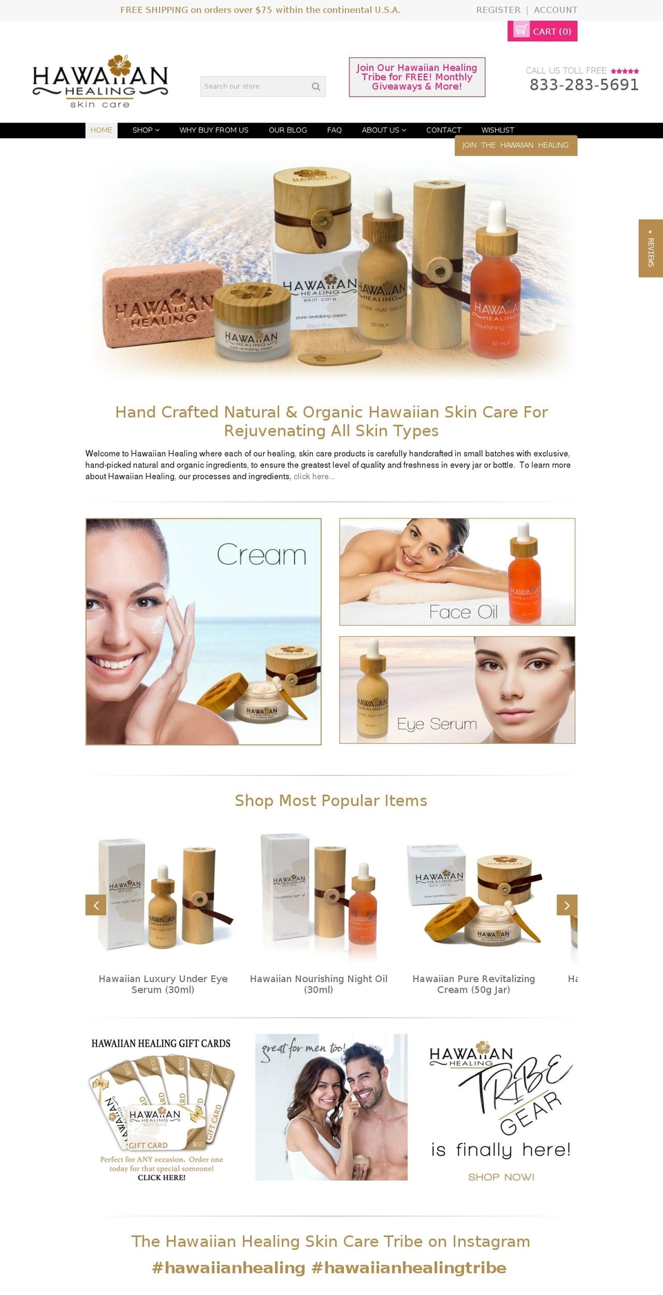 hawaiianhealing.com shopify website screenshot