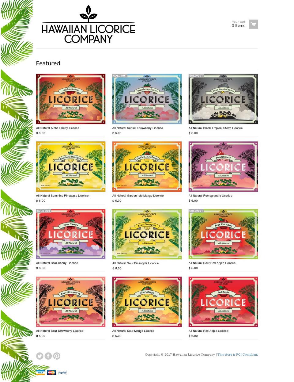 hawaiianlicoricecompany.com shopify website screenshot