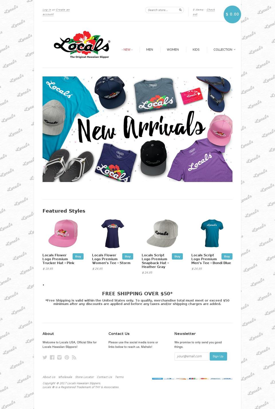 hawaiianlocals.com shopify website screenshot