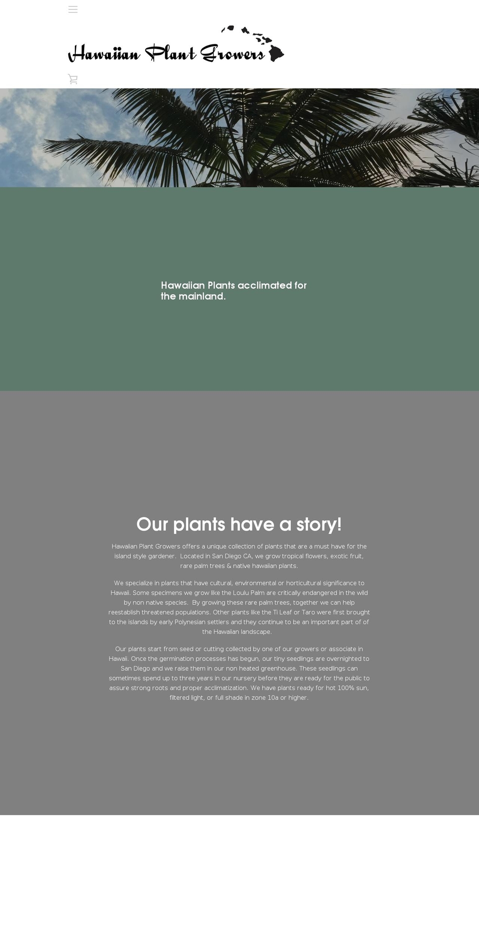 hawaiianplants.com shopify website screenshot