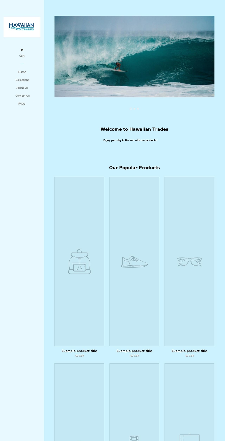 hawaiiantrades.com — Shopify storefront screenshot