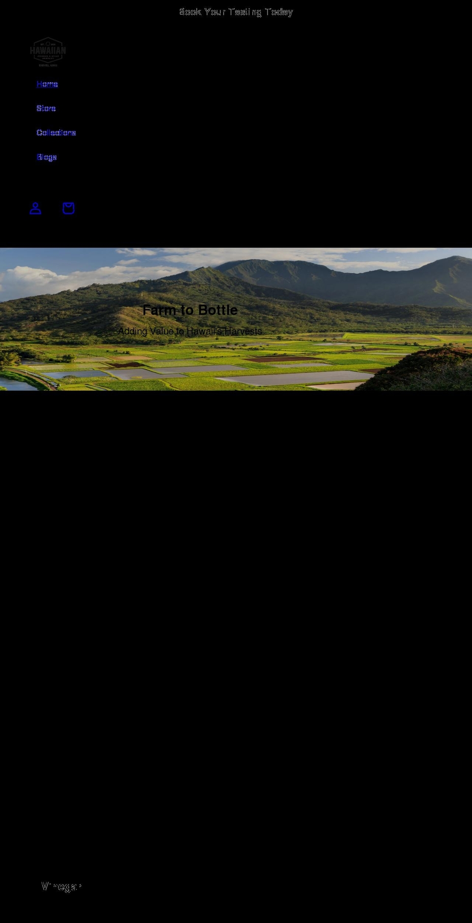 hawaiianvinegarco.com shopify website screenshot
