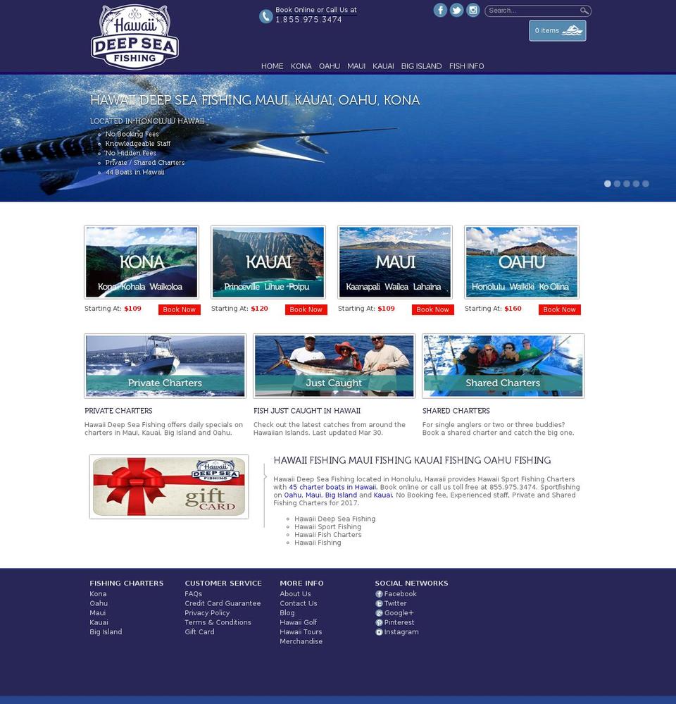 hawaiideepseafishing.com shopify website screenshot
