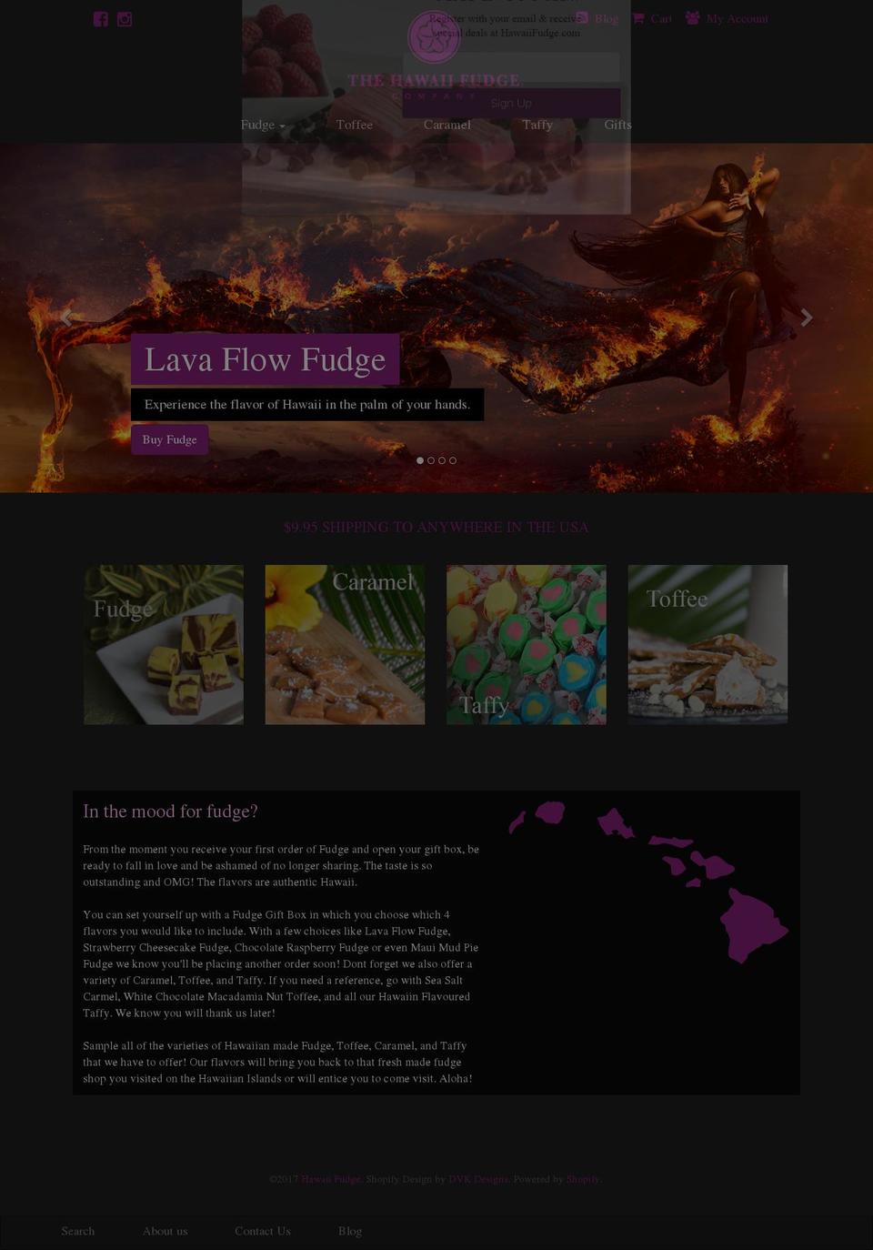 hawaiifudge.com shopify website screenshot