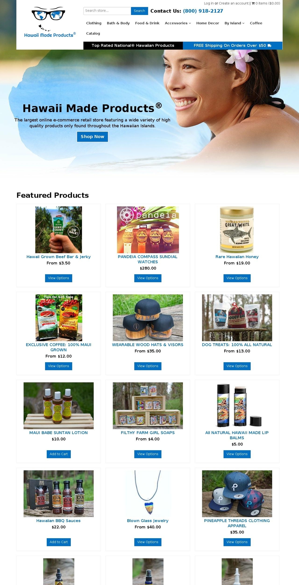 hawaiimadeproducts.com shopify website screenshot