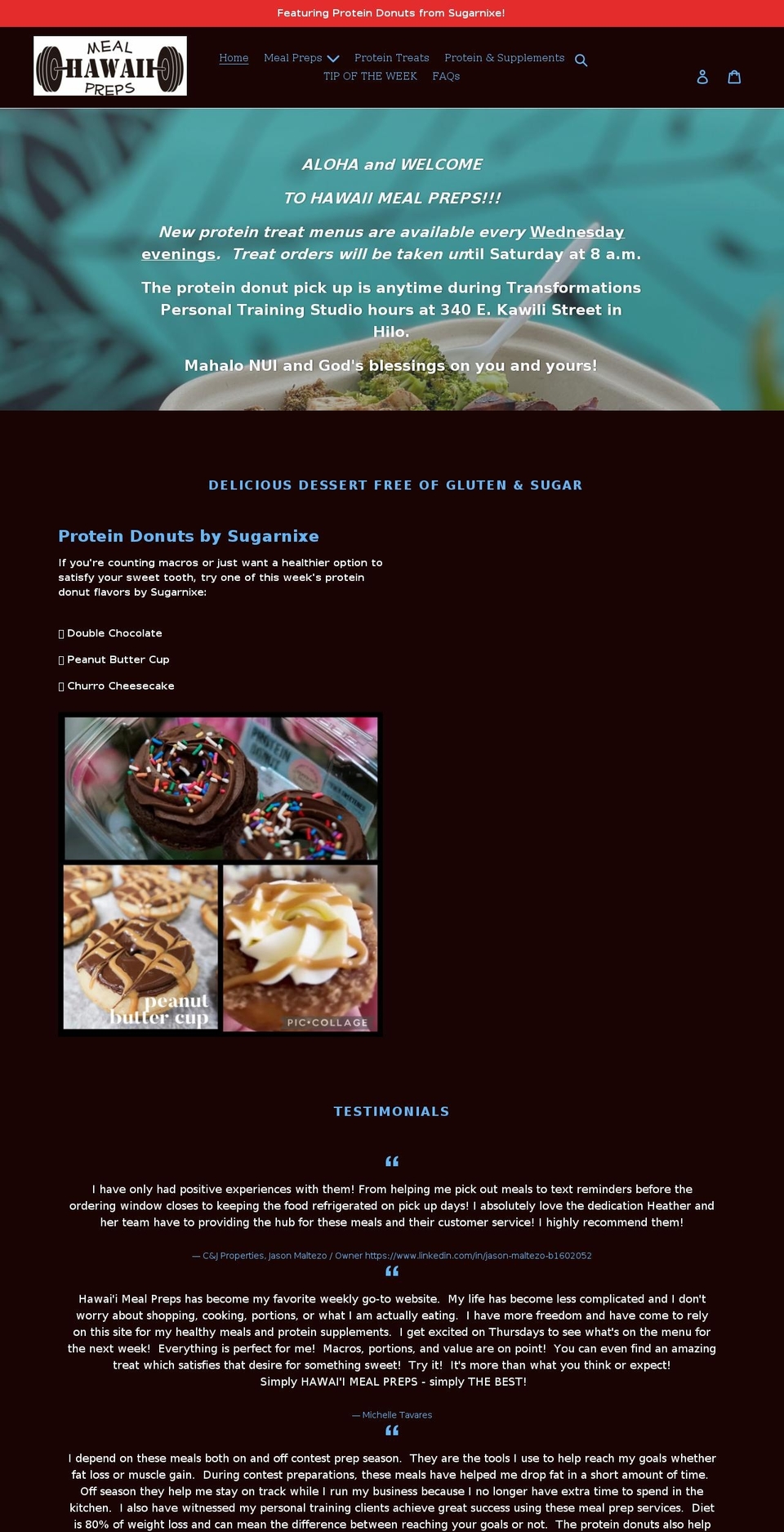 hawaiimealpreps.com shopify website screenshot