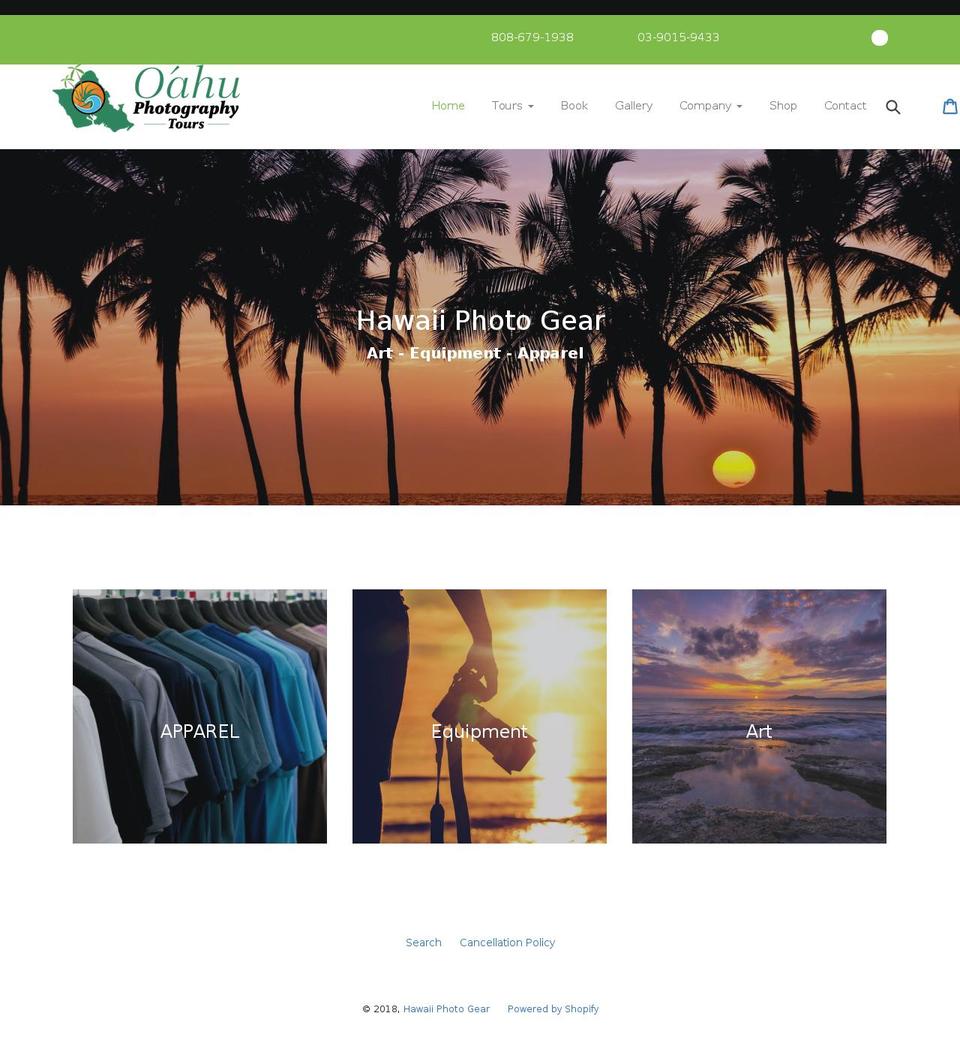 hawaiiphotogear.com — Shopify storefront screenshot