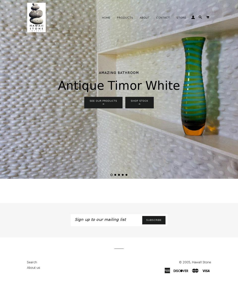 hawaiistonecenter.com — Shopify storefront screenshot