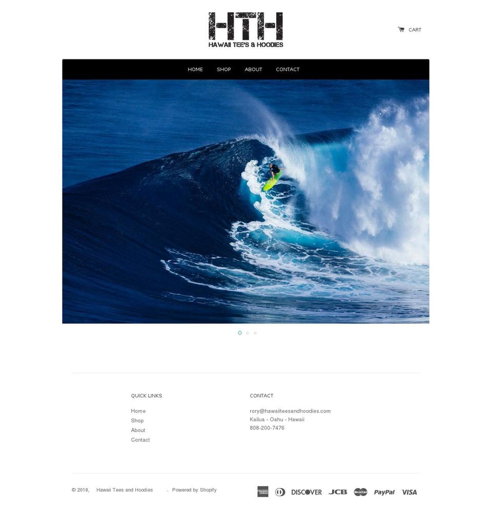 hawaiiteesandhoodies.com — Shopify storefront screenshot