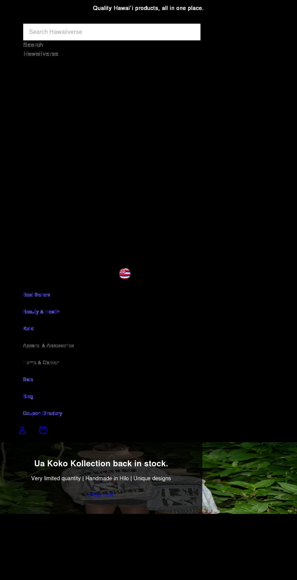 hawaiiverse.com shopify website screenshot