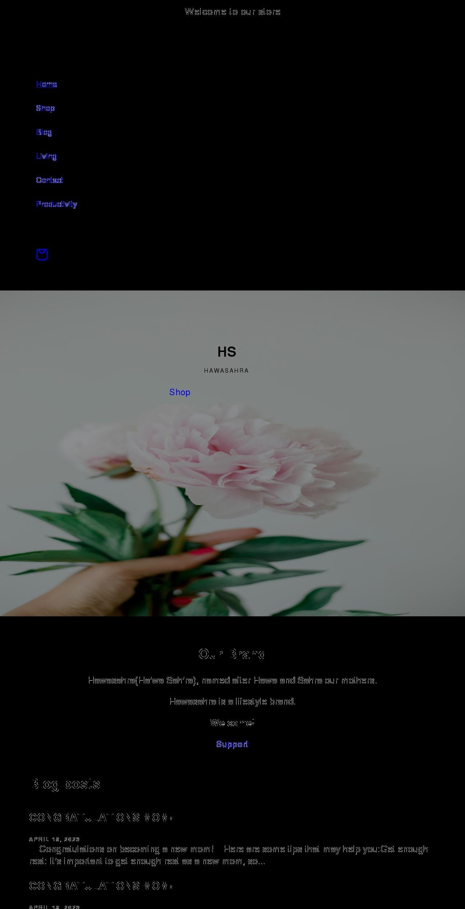 hawasahra.com shopify website screenshot