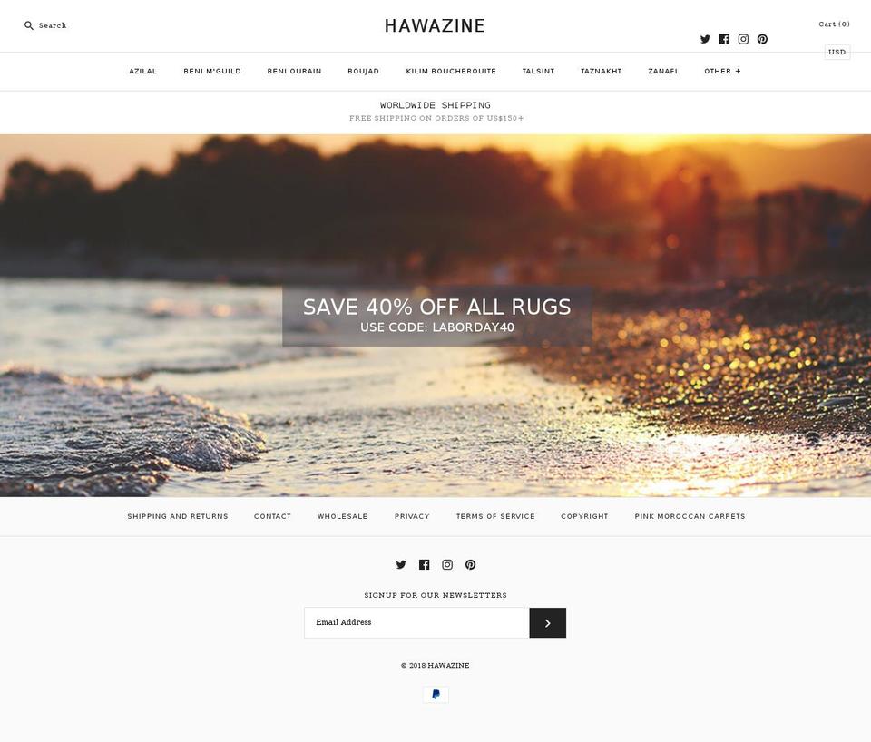 hawazine.com — Shopify storefront screenshot