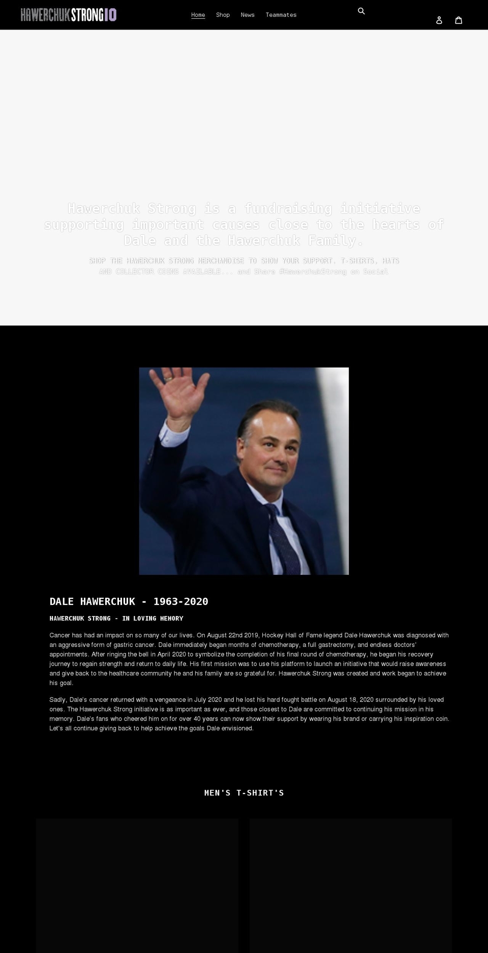 hawerchukstrong.com shopify website screenshot