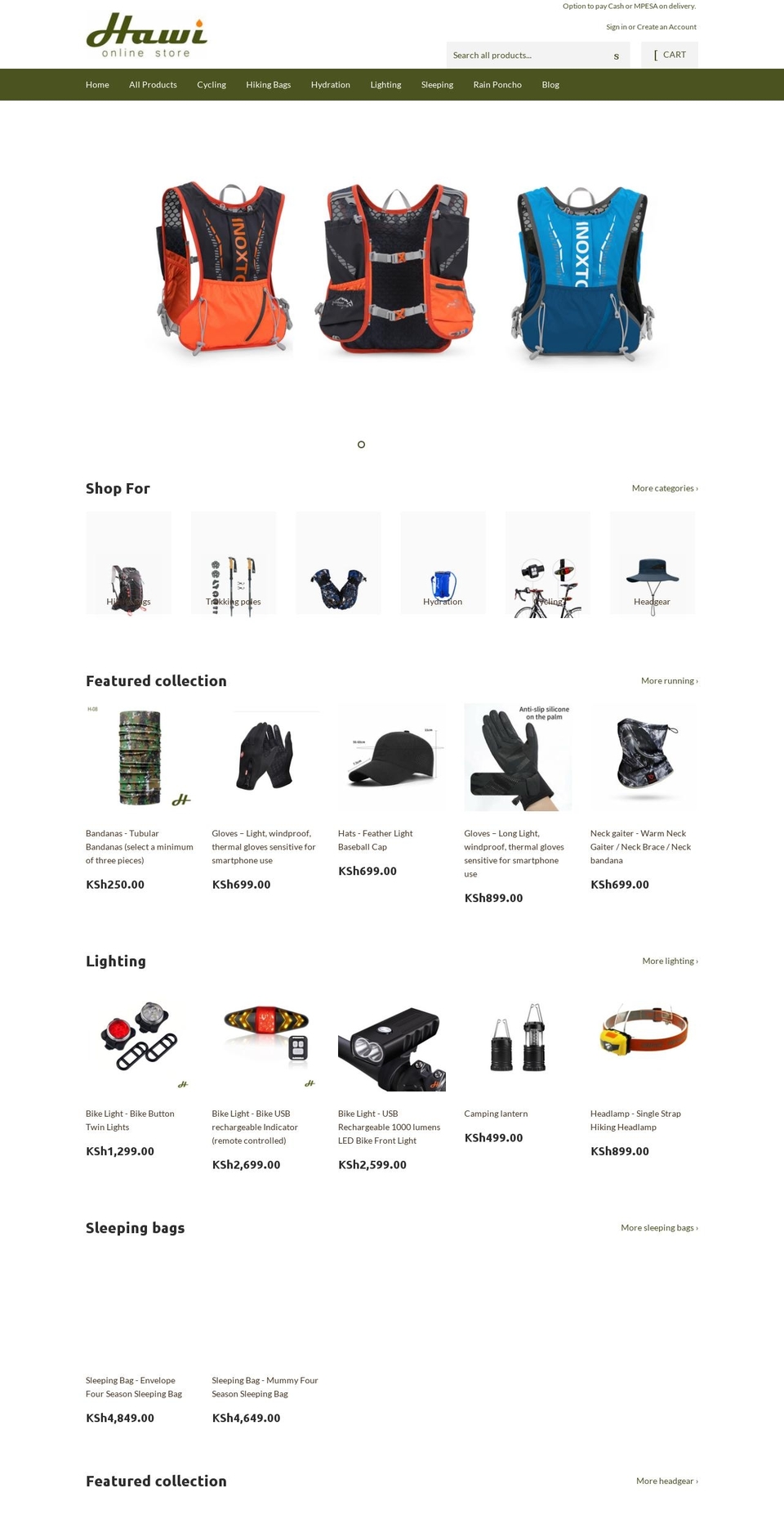 hawioutdoors.com shopify website screenshot