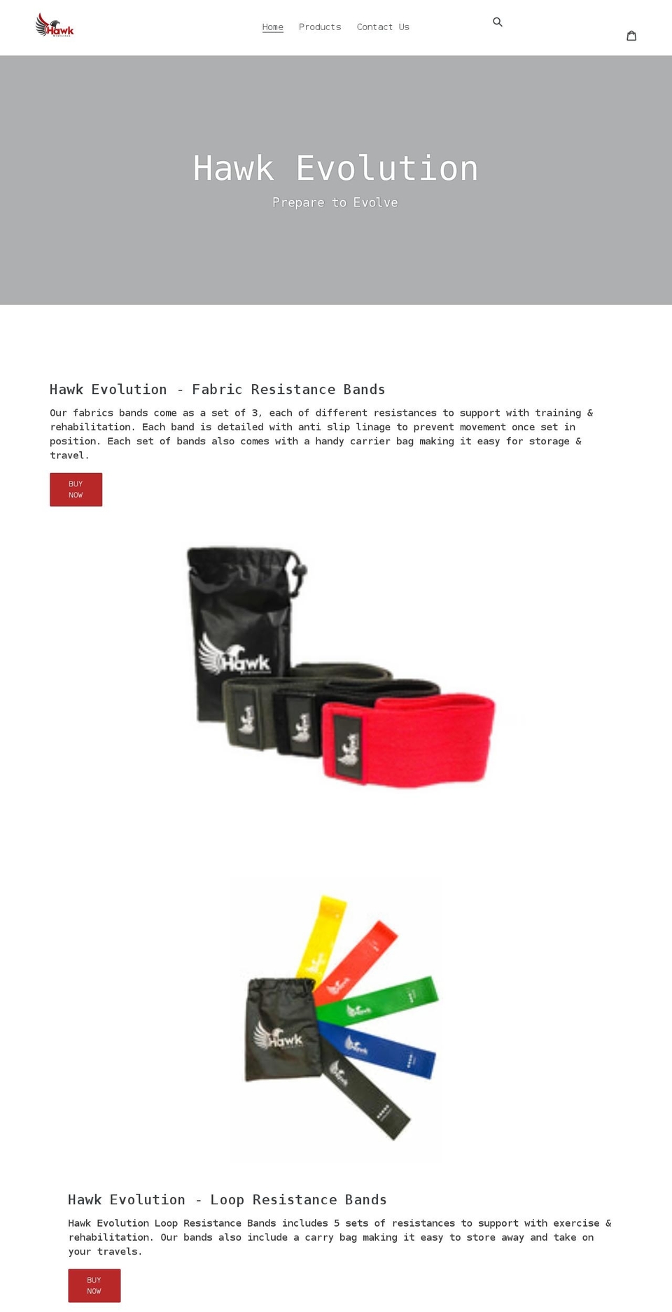 hawk-evolution.com shopify website screenshot