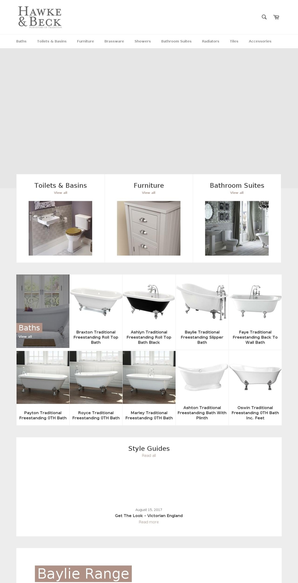 hawkeandbeck.com — Shopify storefront screenshot