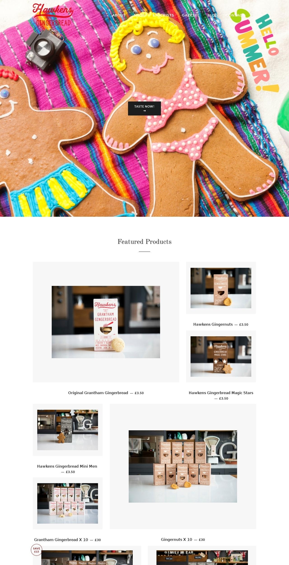 hawkensgingerbread.com shopify website screenshot