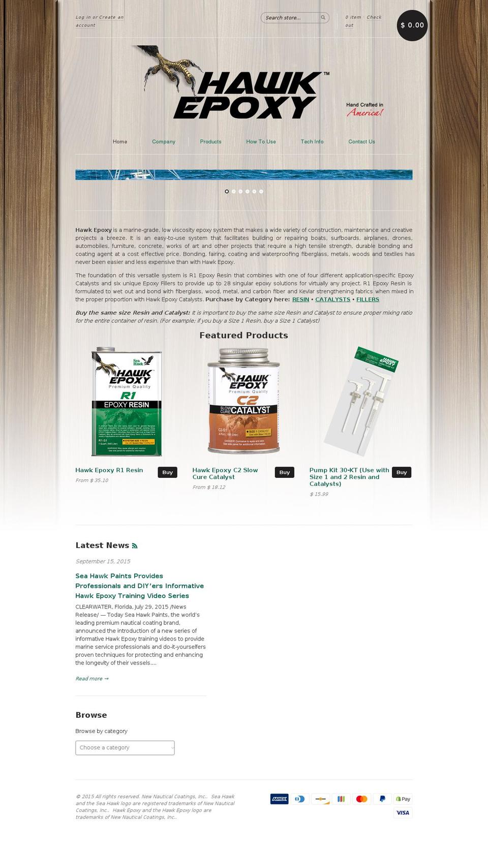 hawkepoxy.com — Shopify storefront screenshot
