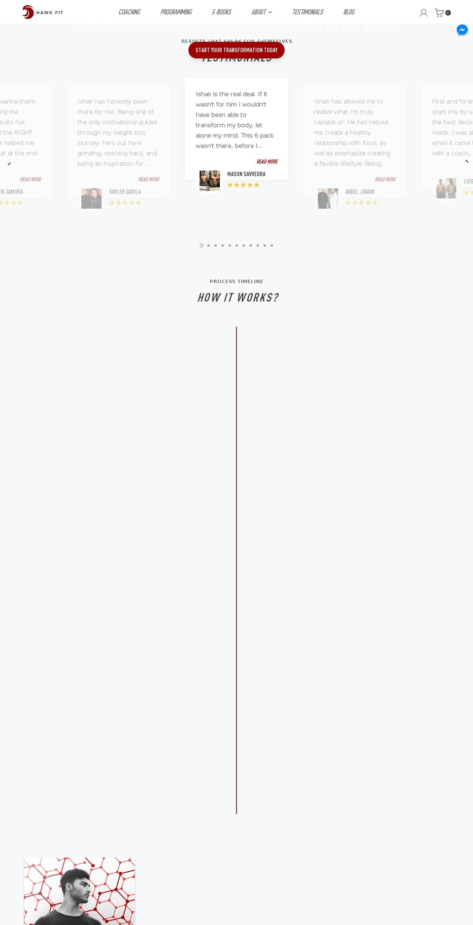 hawkfitcoaching.com — Shopify storefront screenshot