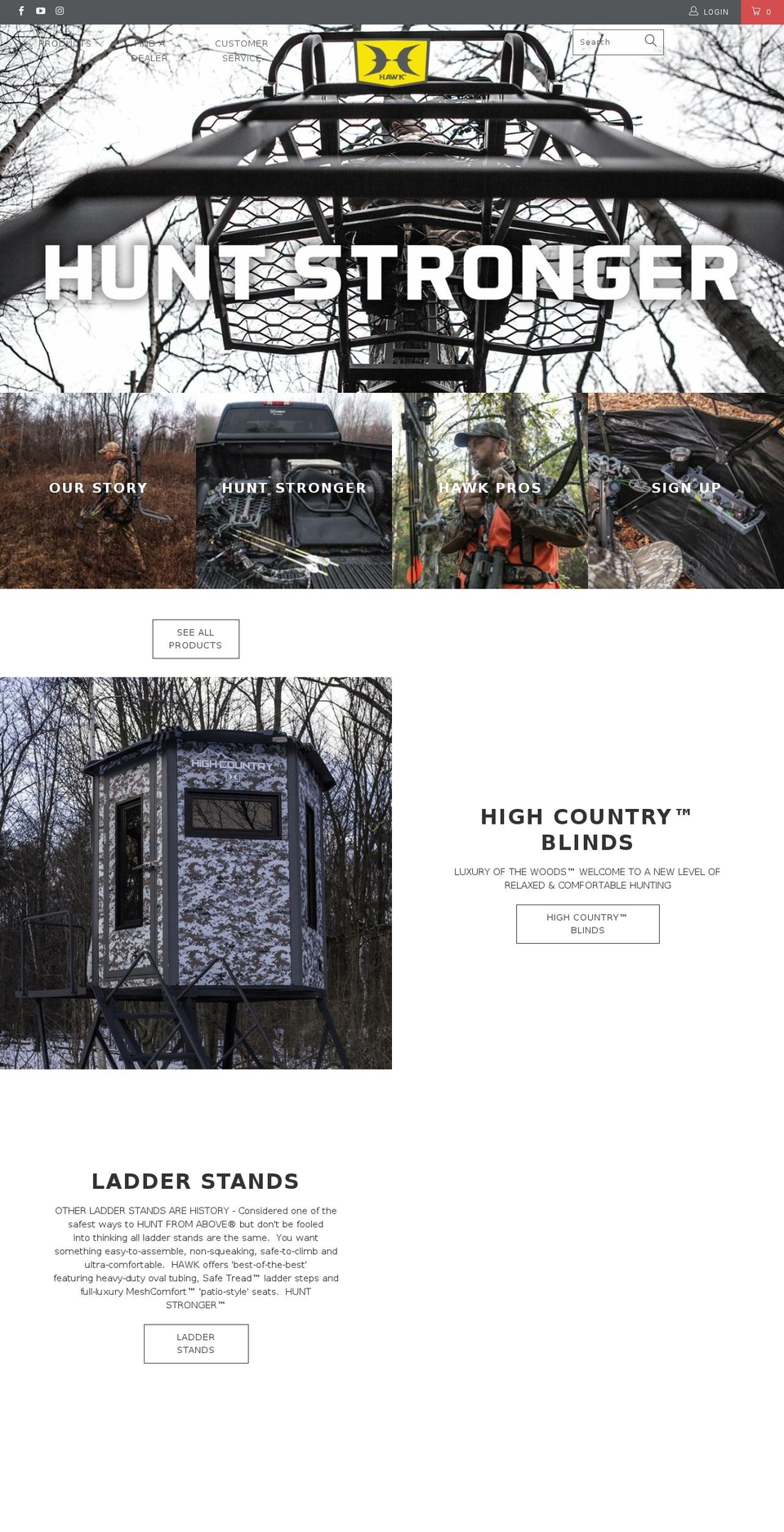 hawkhunting.com shopify website screenshot