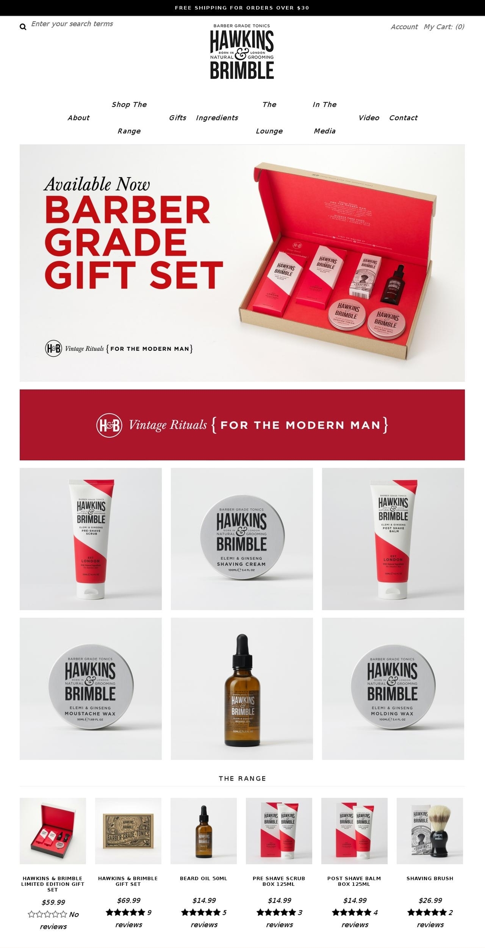 hawkinsandbrimble.com shopify website screenshot