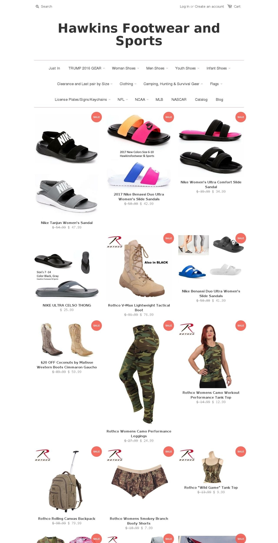 hawkinsfootwear.com shopify website screenshot