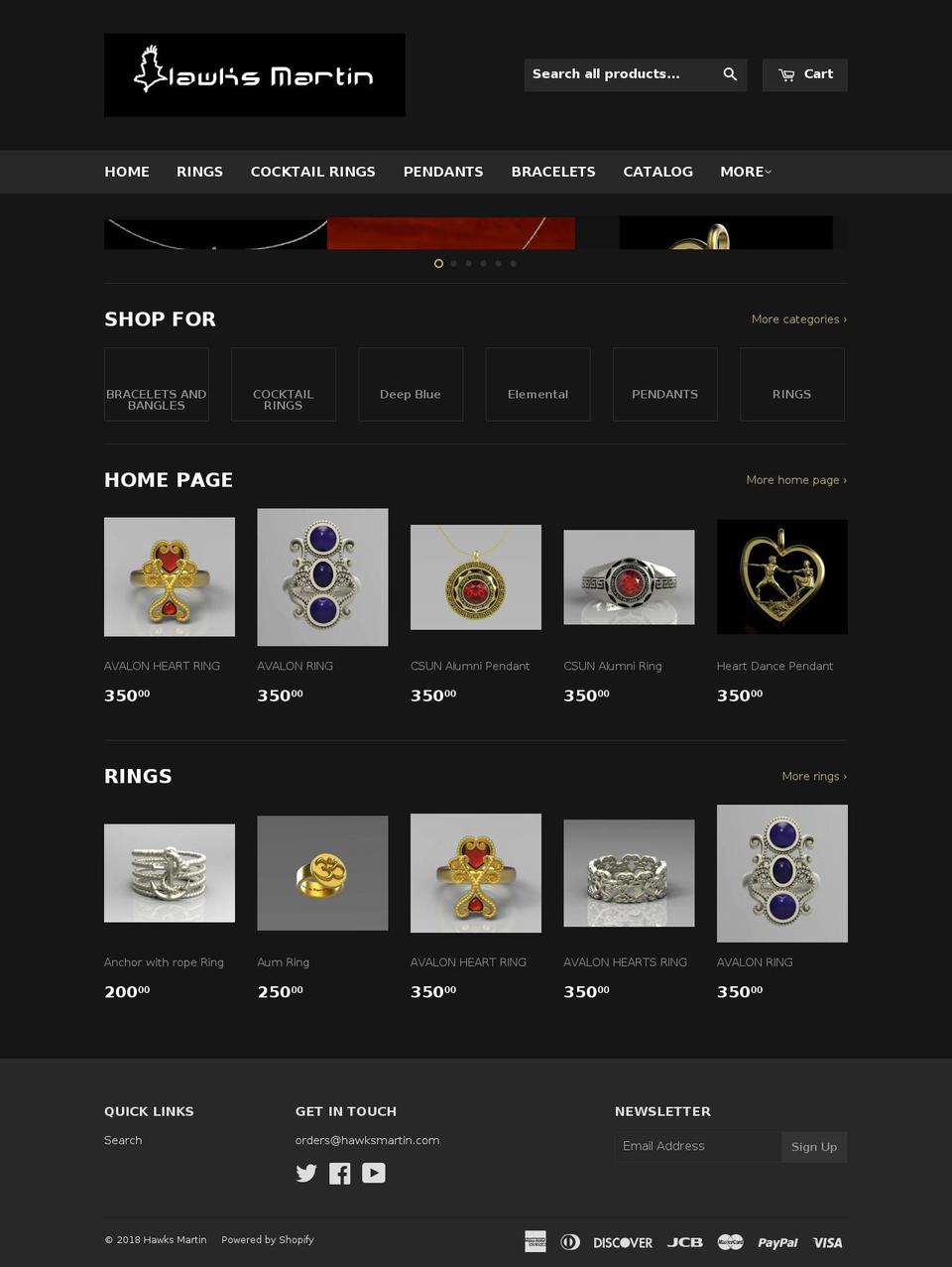 hawksmartin.com shopify website screenshot