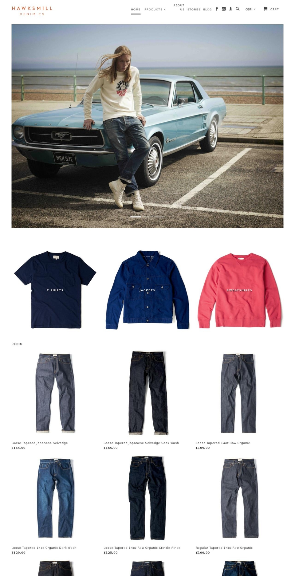 hawksmill-denim-co.myshopify.com shopify website screenshot