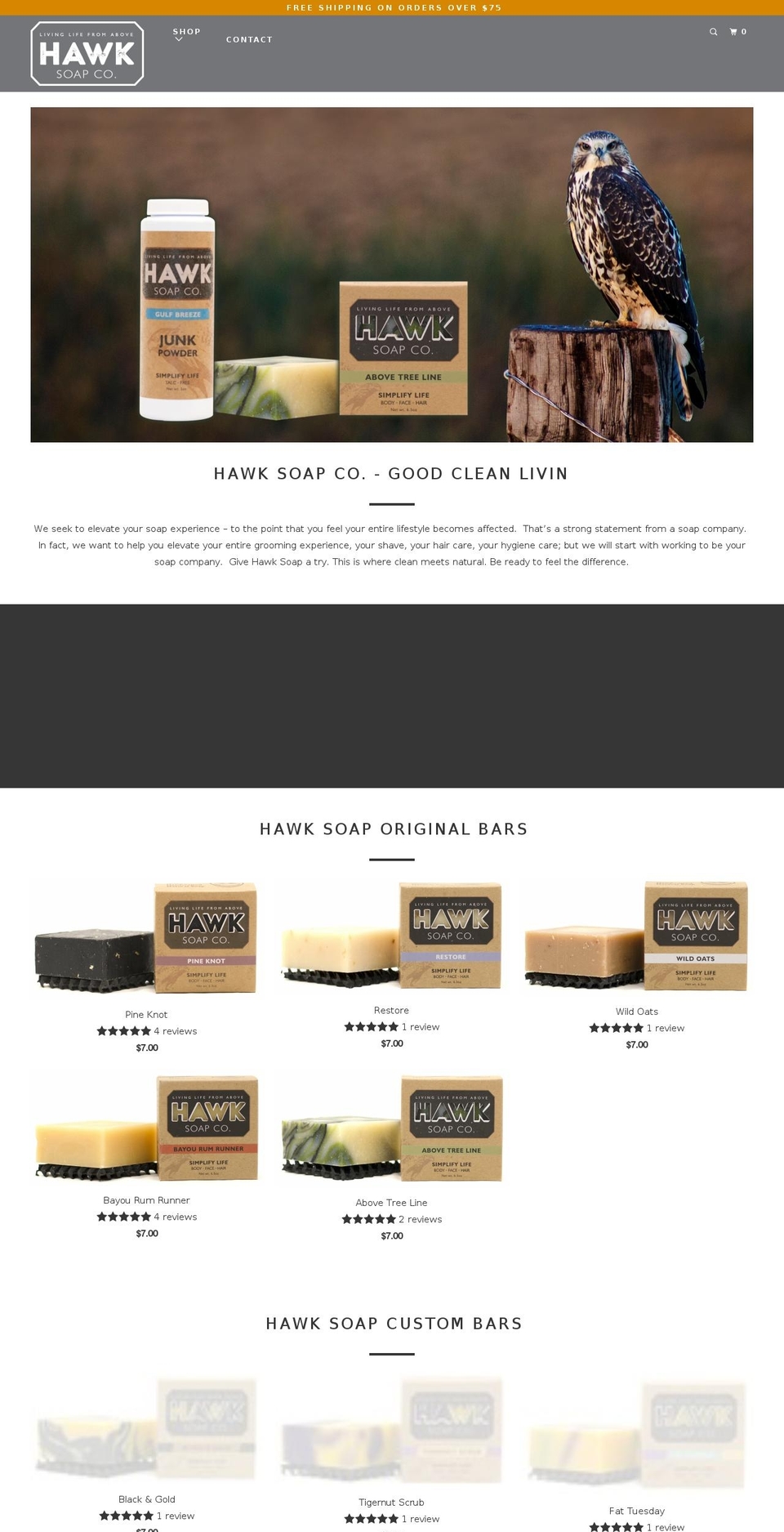 Ugly Copy Shopify theme site example hawksoapco.com