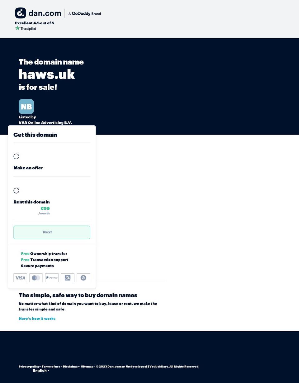 haws.uk shopify website screenshot